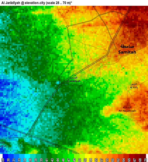 Al Jarādīyah elevation map