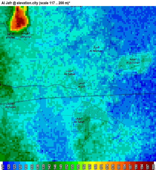 Al Jafr elevation map