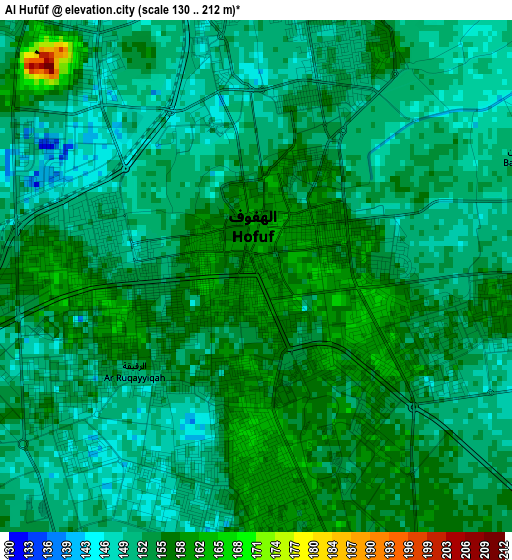 Al Hufūf elevation map