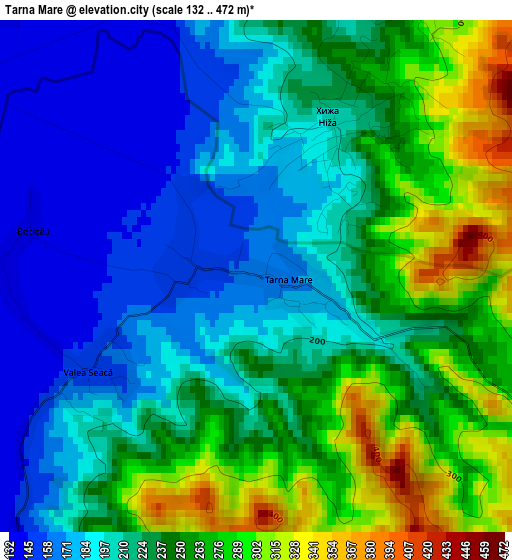 Tarna Mare elevation map