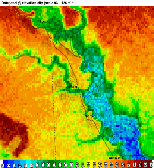 Drăcșenei elevation map