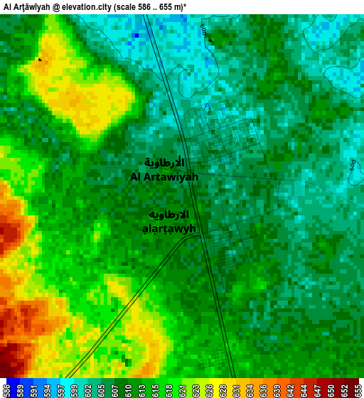 Al Arţāwīyah elevation map