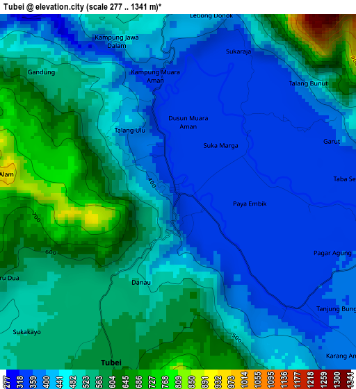 Tubei elevation map