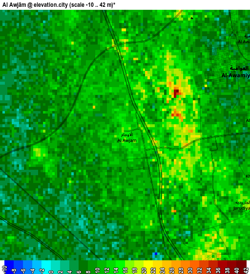 Al Awjām elevation map