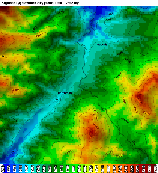 Kigamani elevation map