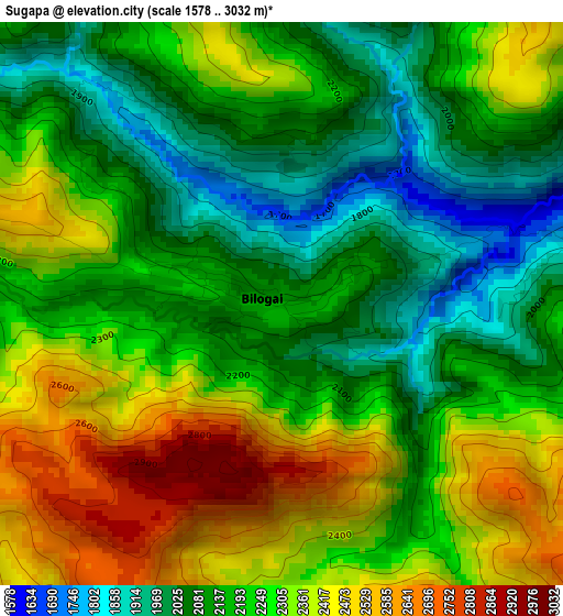 Sugapa elevation map