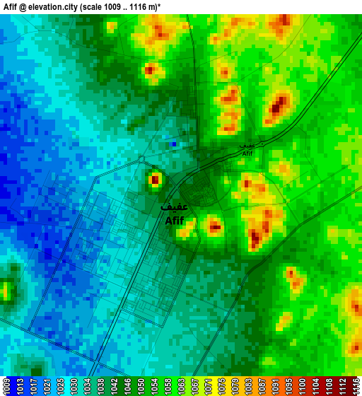 Afif elevation map