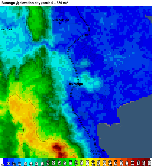 Buranga elevation map