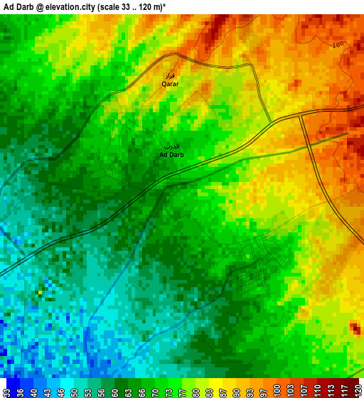 Ad Darb elevation map