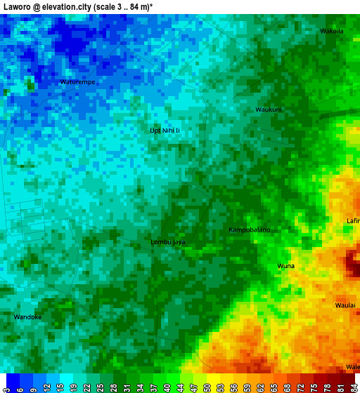 Laworo elevation map