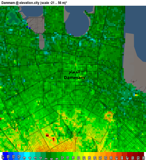 Dammam elevation map