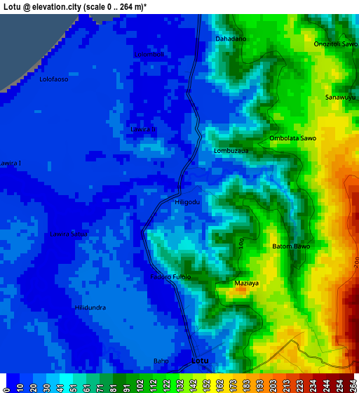 Lotu elevation map