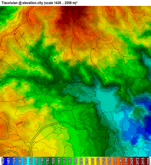 Tlacolulan elevation map