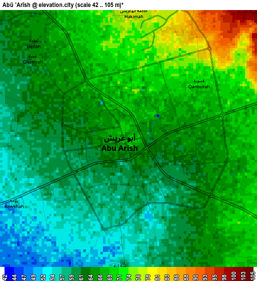 Abū ‘Arīsh elevation map