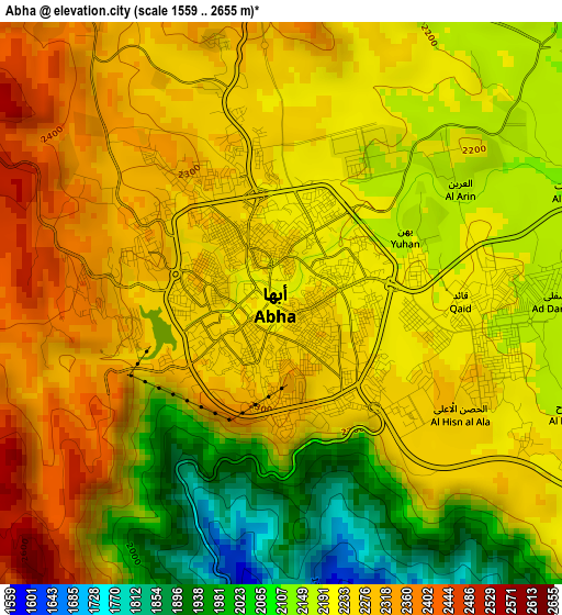 Abha elevation map