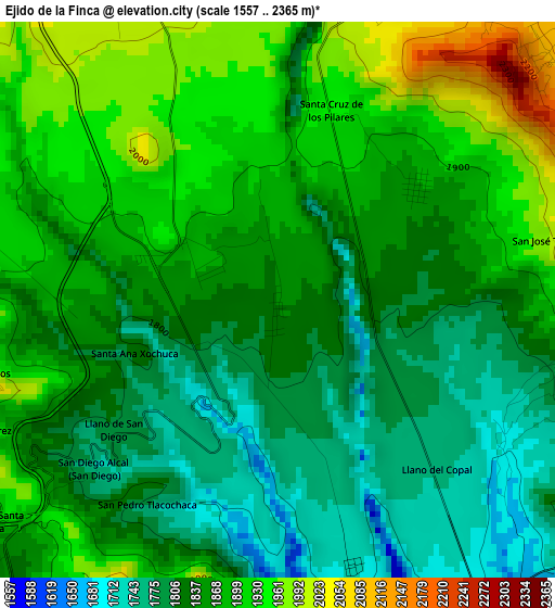 Ejido de la Finca elevation map