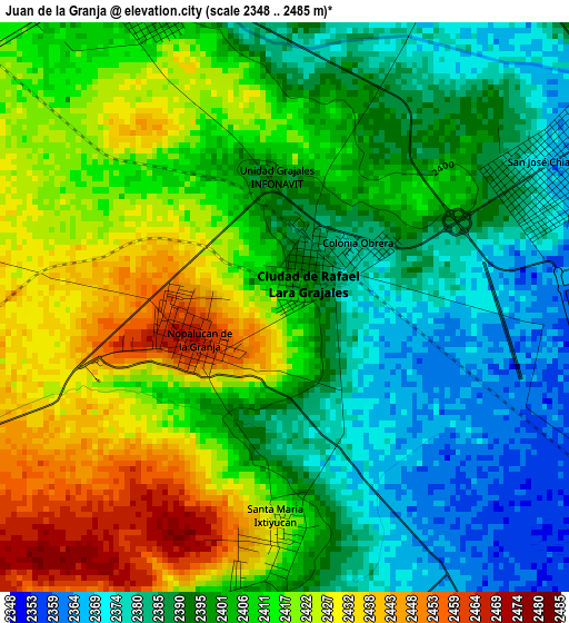 Juan de la Granja elevation map