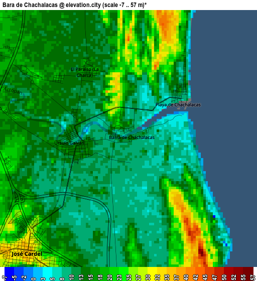 Bara de Chachalacas elevation map