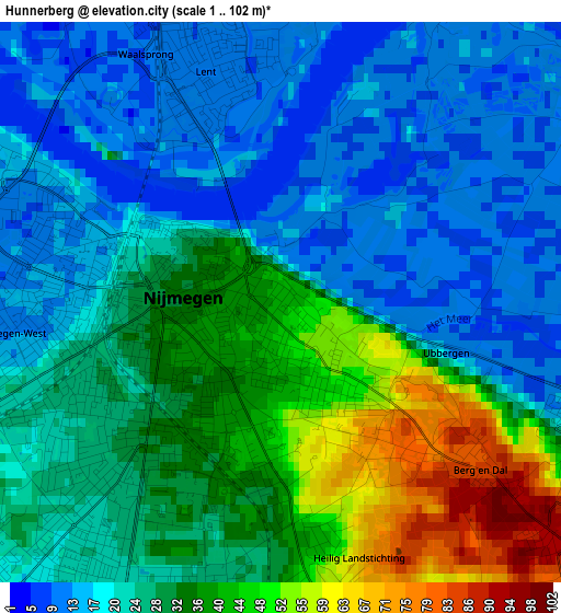 Hunnerberg elevation map