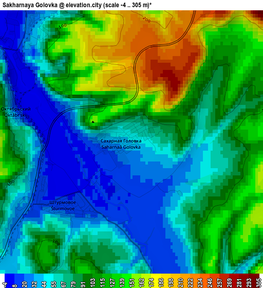 Sakharnaya Golovka elevation map