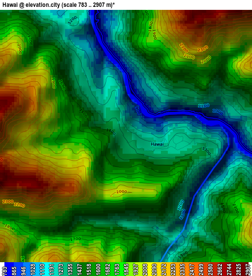 Hawai elevation map