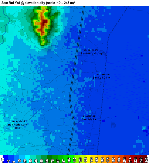 Sam Roi Yot elevation map