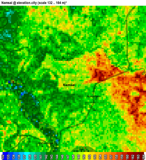 Namsai elevation map