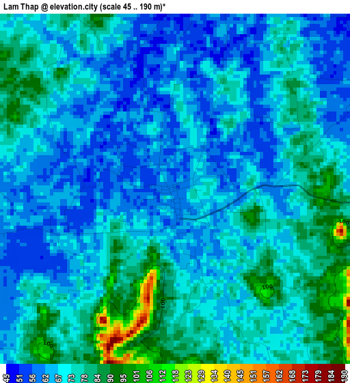 Lam Thap elevation map