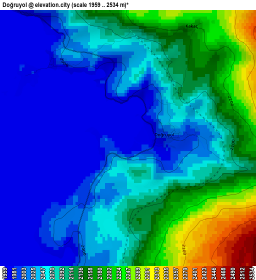 Doğruyol elevation map