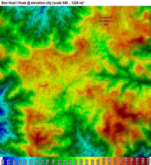 Ban Huai I Huak elevation map