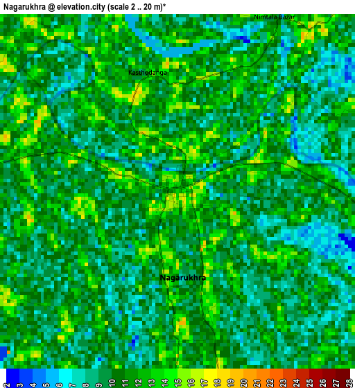 Nagarukhra elevation map