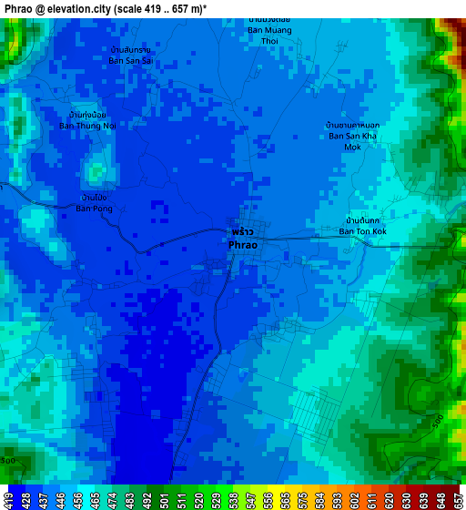 Phrao elevation map