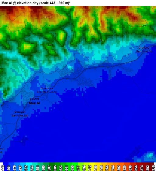 Mae Ai elevation map