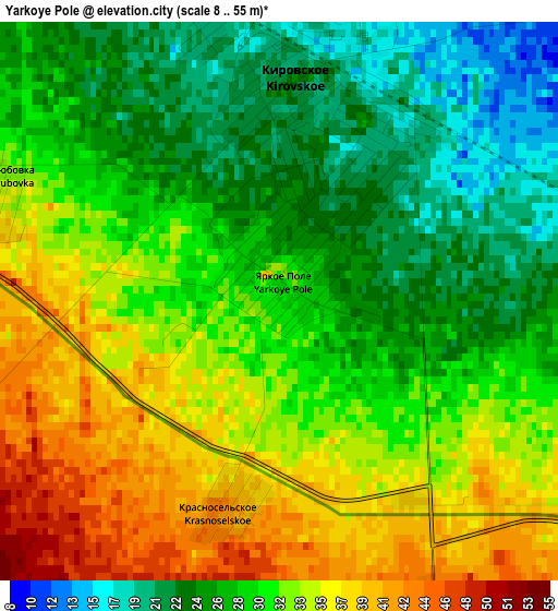 Yarkoye Pole elevation map