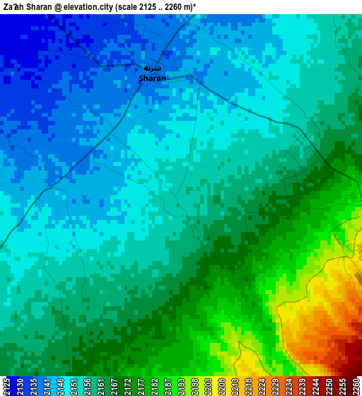 Zaṟah Sharan elevation map