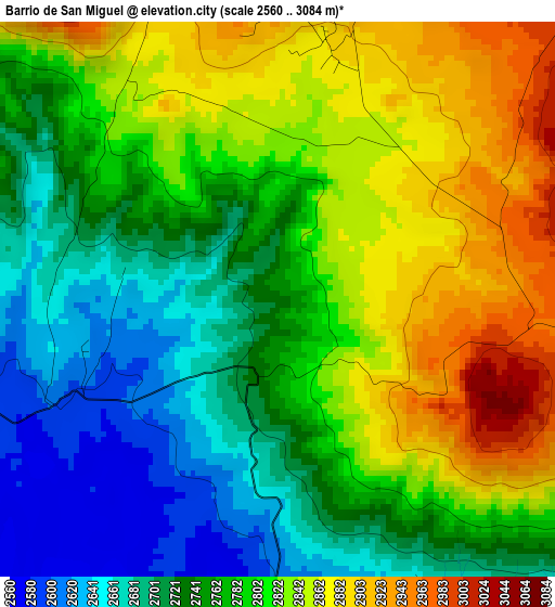 Barrio de San Miguel elevation map