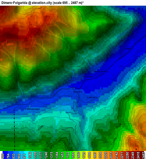 Dimaro-Folgarida elevation map