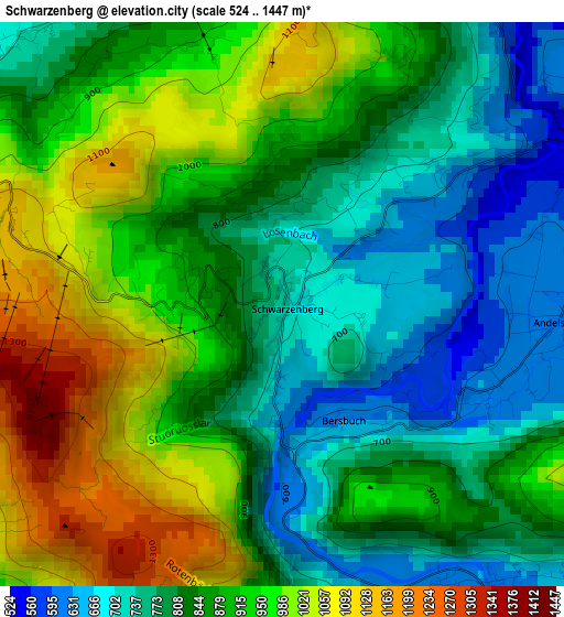 Schwarzenberg elevation map