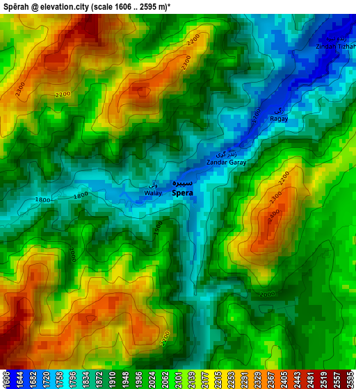 Spērah elevation map