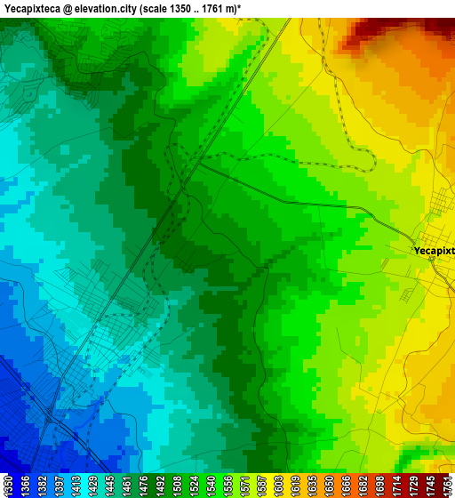 Yecapixteca elevation map