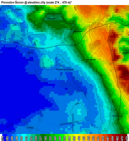 Provodov-Šonov elevation map