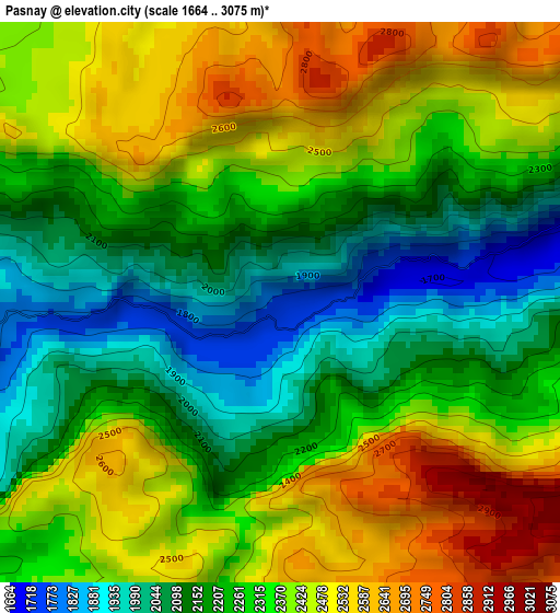 Pasnay elevation map