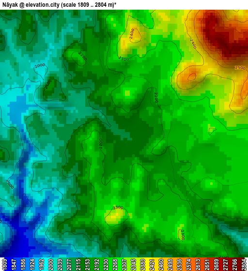 Nāyak elevation map