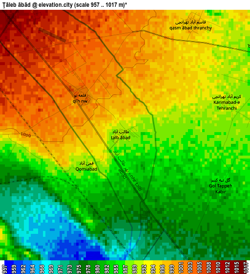 Ţāleb ābād elevation map