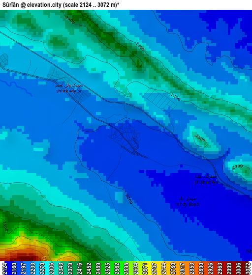 Sūrīān elevation map
