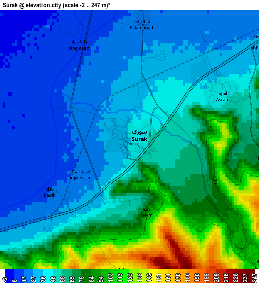 Sūrak elevation map
