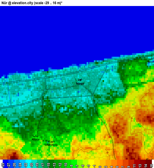 Nūr elevation map