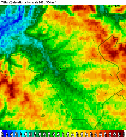 Tiétar elevation map