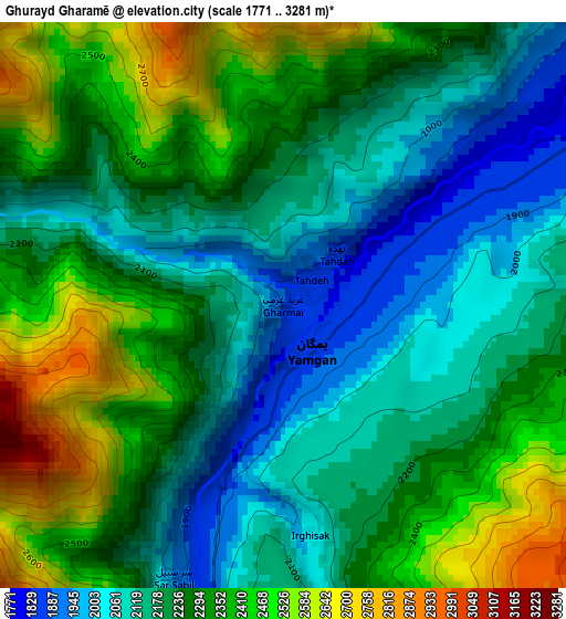 Ghurayd Gharamē elevation map