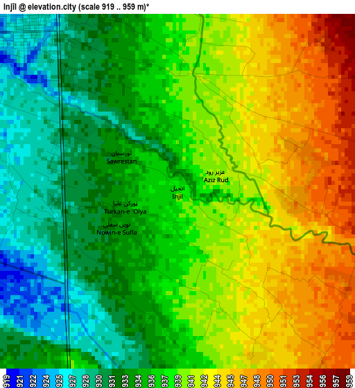 Injīl elevation map